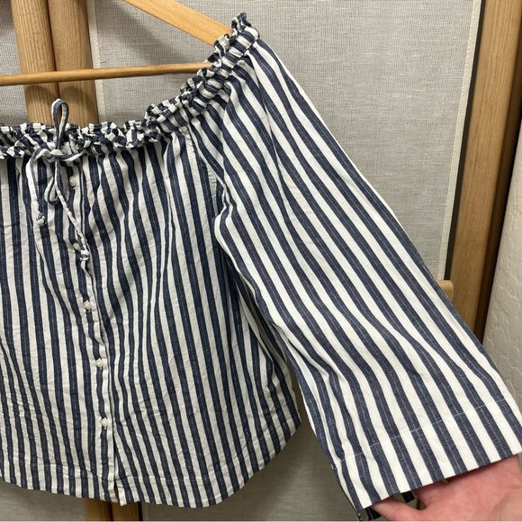 Madewell Shimmer Stripe Off-the-Shoulder Top Size S - Picture 5 of 9